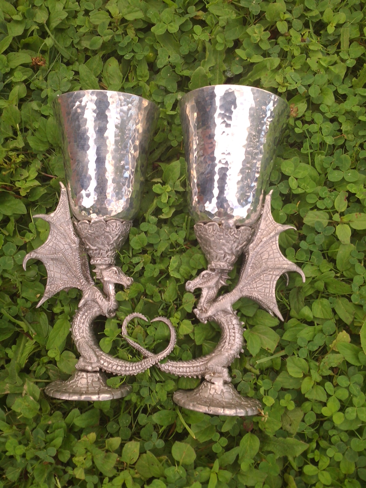 Handcrafted pewter dragonheartsetpewter
