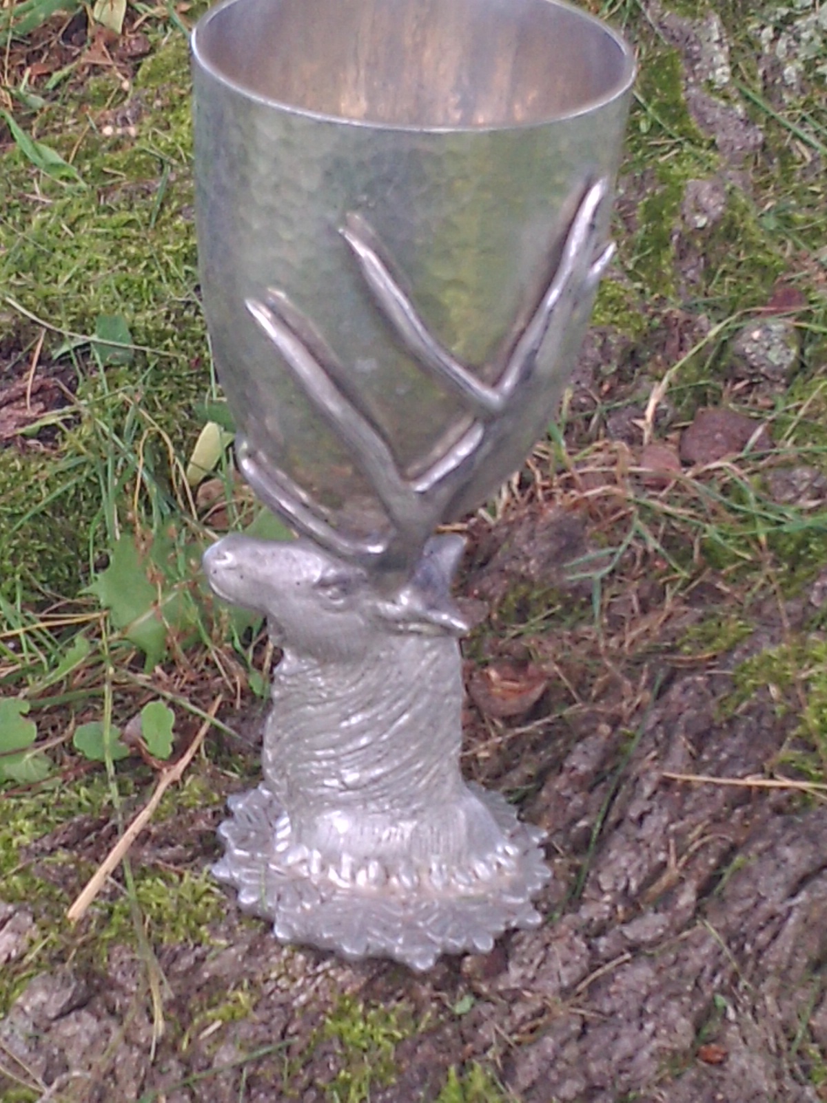 Handcrafted pewter elkgoblet